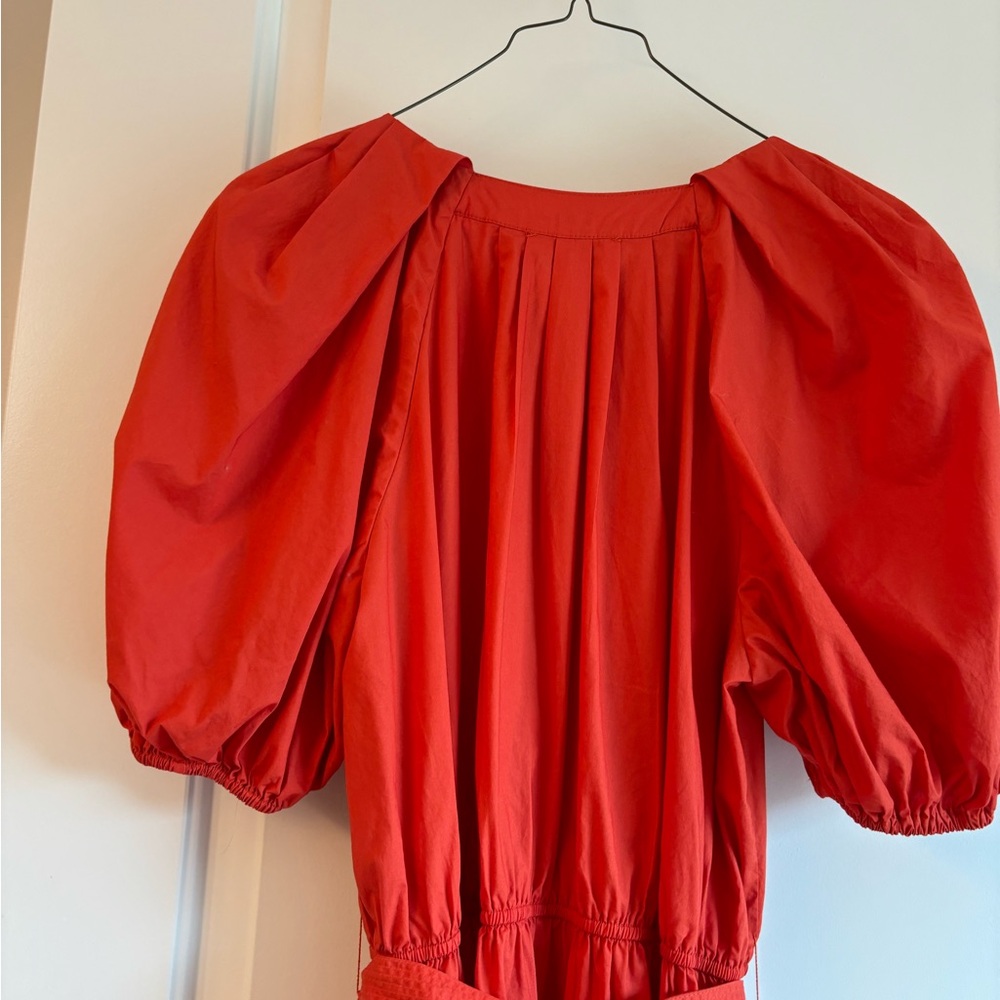 Ulla Johnson 100% Cotton Orange Puff Sleeve Tiere… - image 6